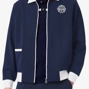 Lacoste Navy Bomber Jacket with White Trim